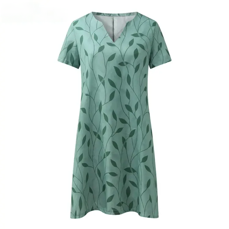 Alberte - Robe en maille - Col V manches courtes