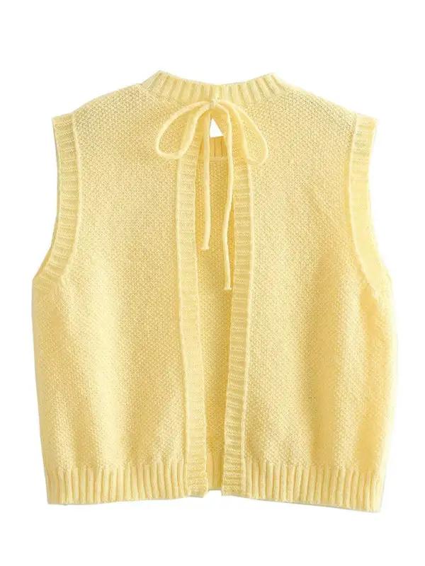 Gestricktes, rückenfreies Trägertop mit Schnürung für Damen