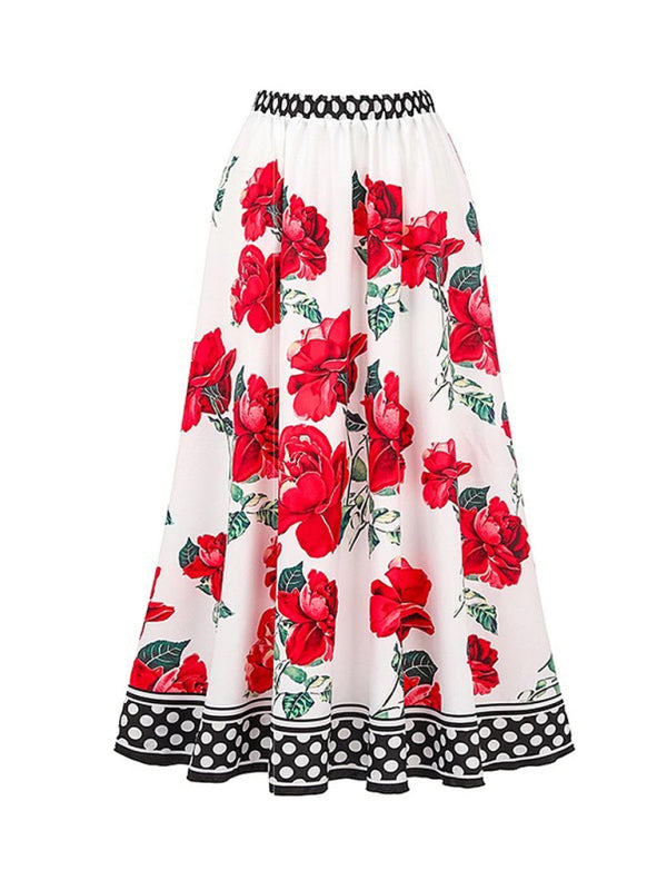 Neuer Modetrend: Sexy Badeanzug mit Blumenmuster, Rock (Einzelteil)