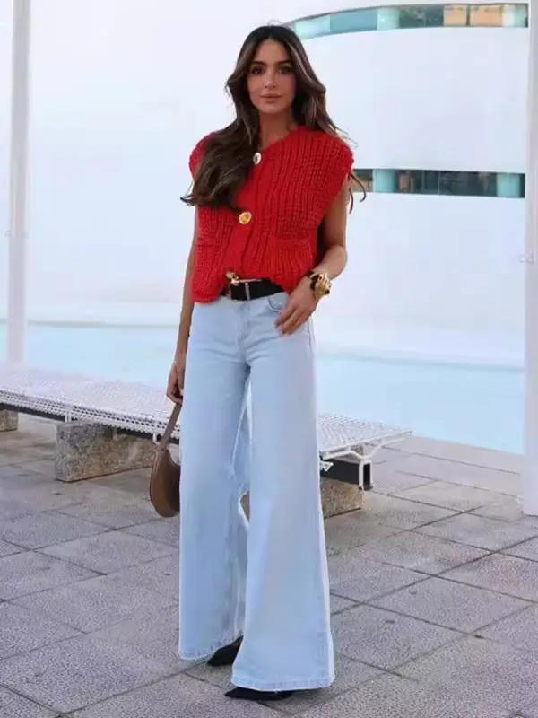 Neue Mode Lässig Dick Gestrickte Weste Strickjacke