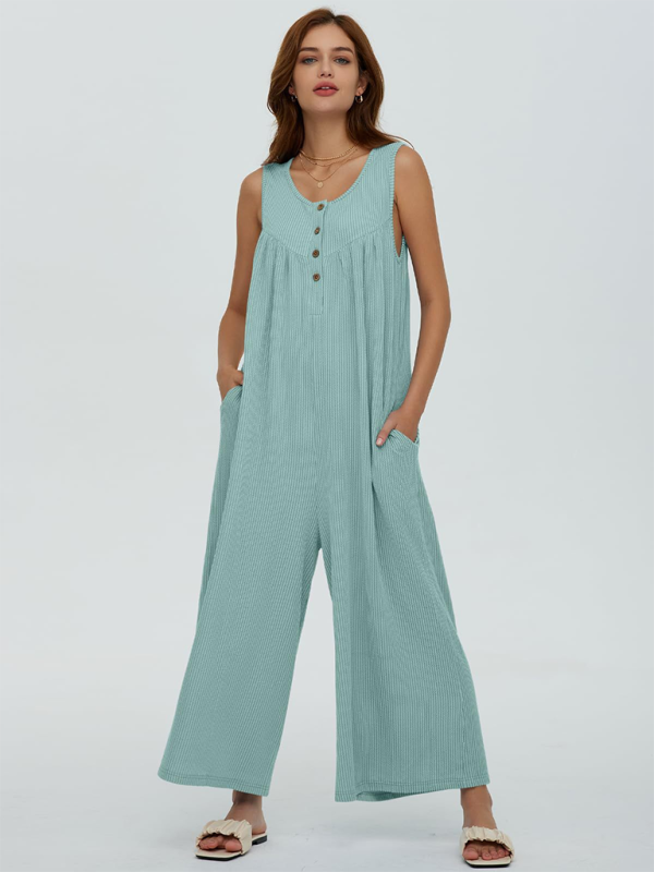 Lässiger Jumpsuit mit Taschenknöpfen für Damen