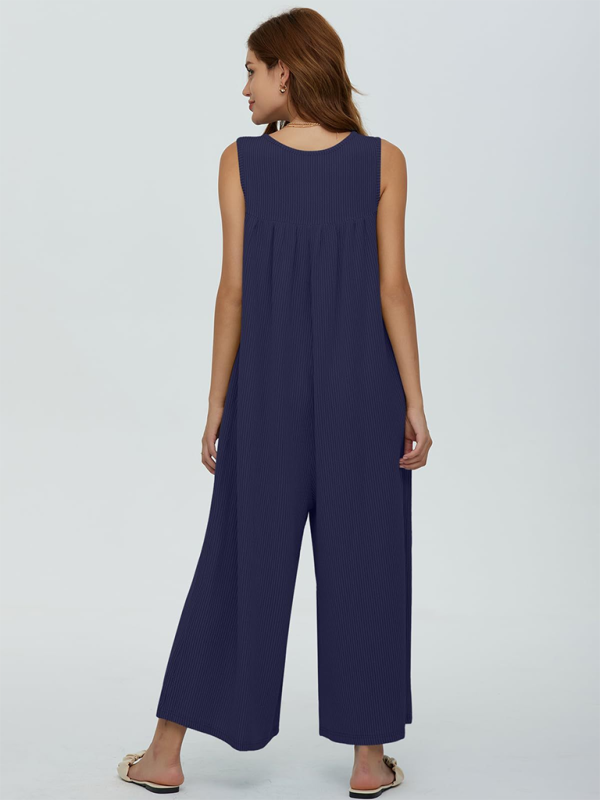 Lässiger Jumpsuit mit Taschenknöpfen für Damen