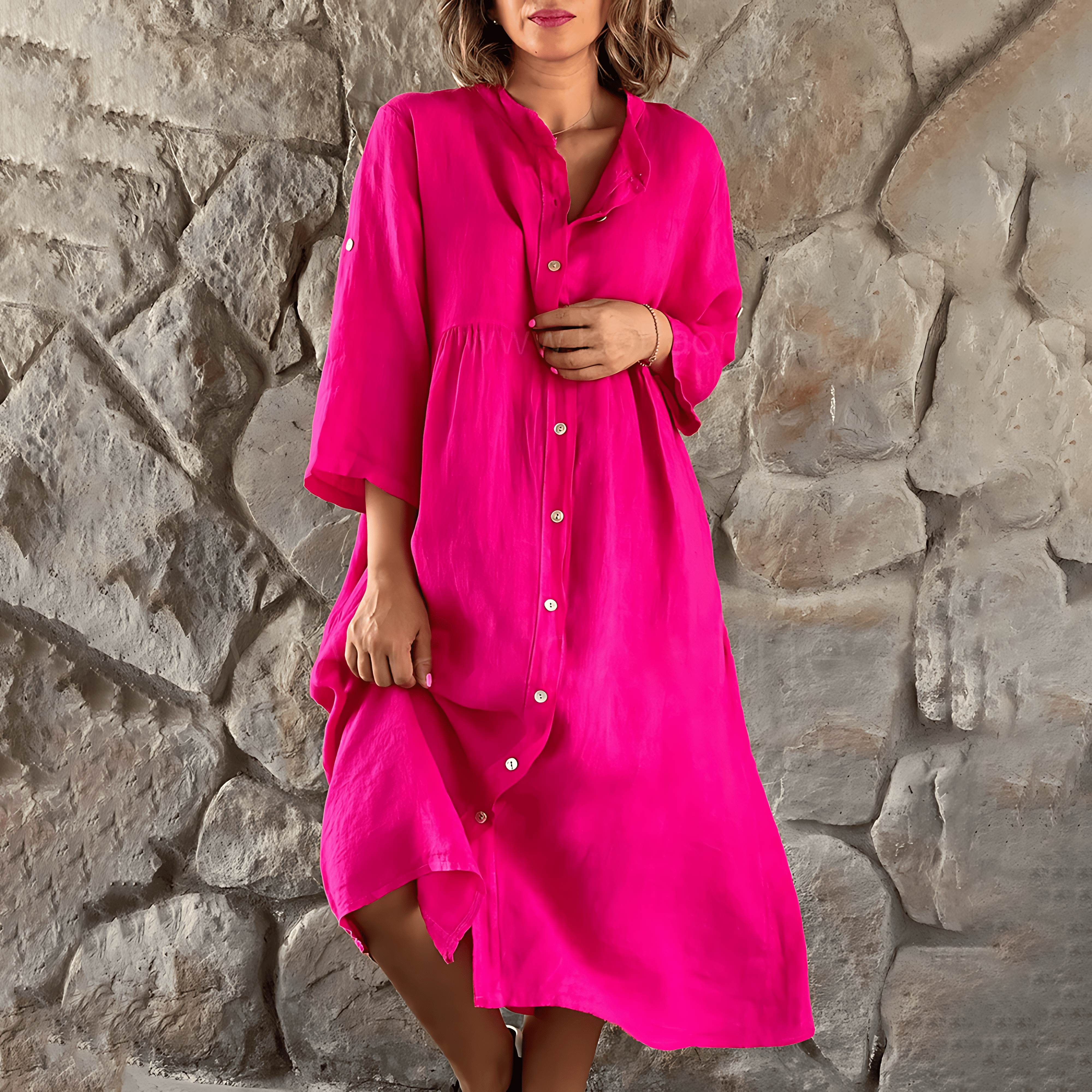 Alice – Sommerkleid in Übergröße – Lässig geknöpft
