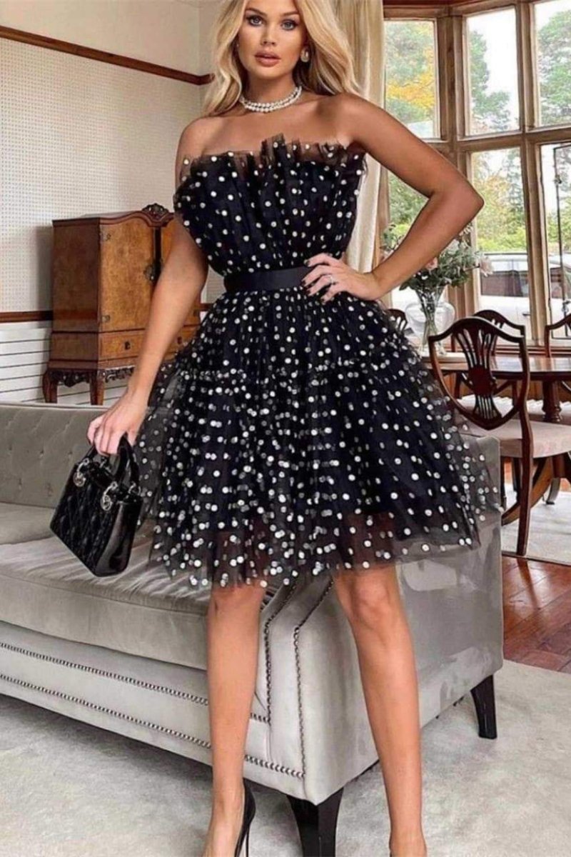 Ina Polka Dot Tüll Minikleid