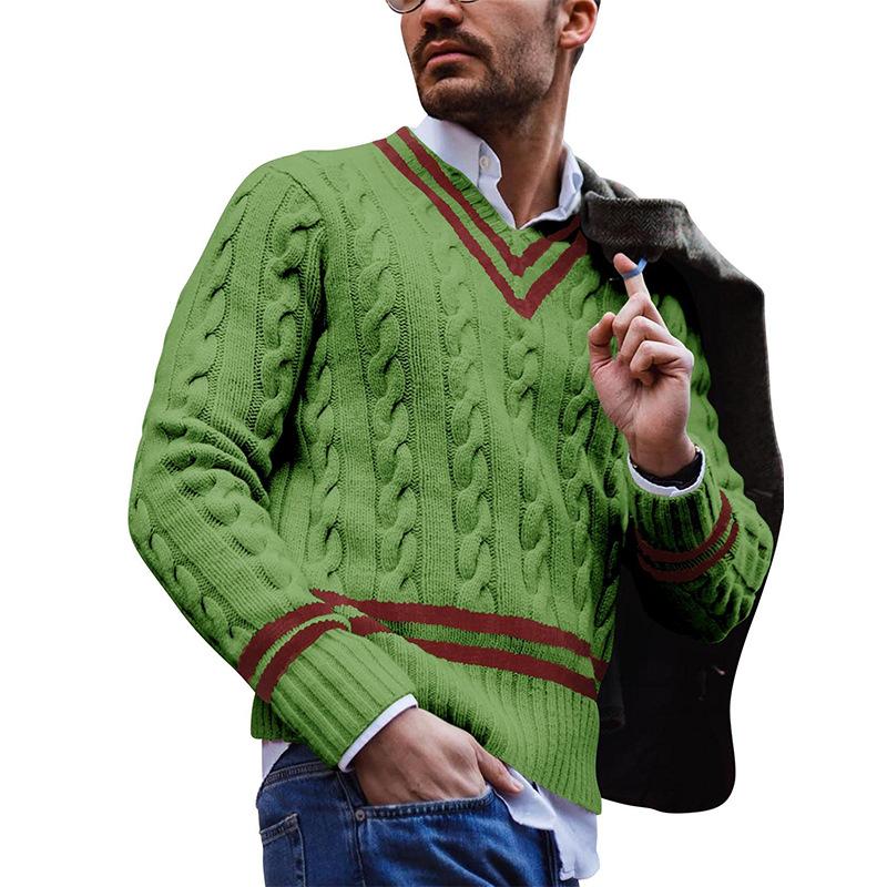 IGOR - Pull rayé en maille colorblock à col V pour homme