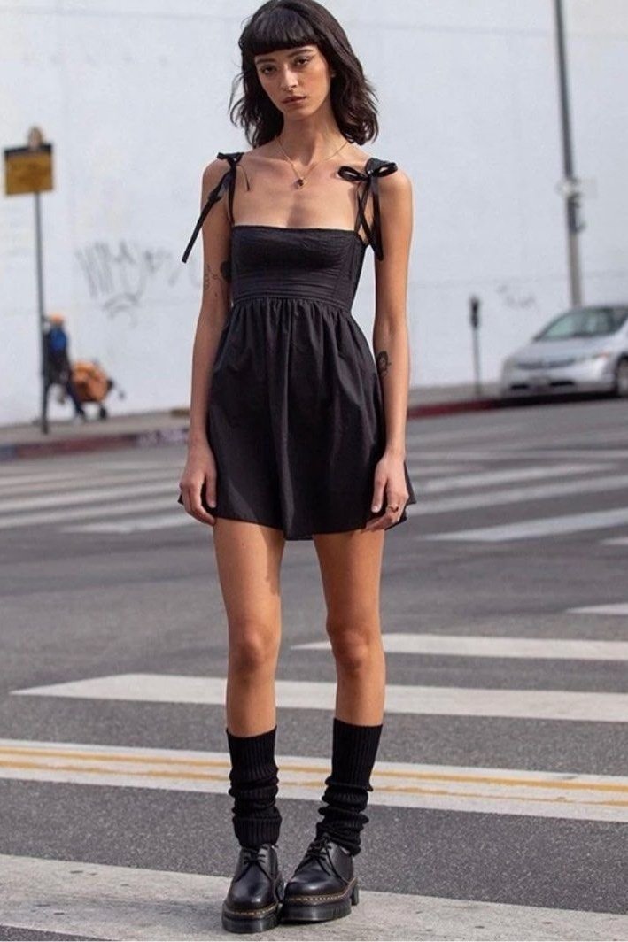 Kayla Minikleid mit Schleife und Schulterträgern