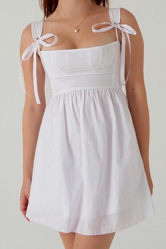 Kayla Minikleid mit Schleife und Schulterträgern