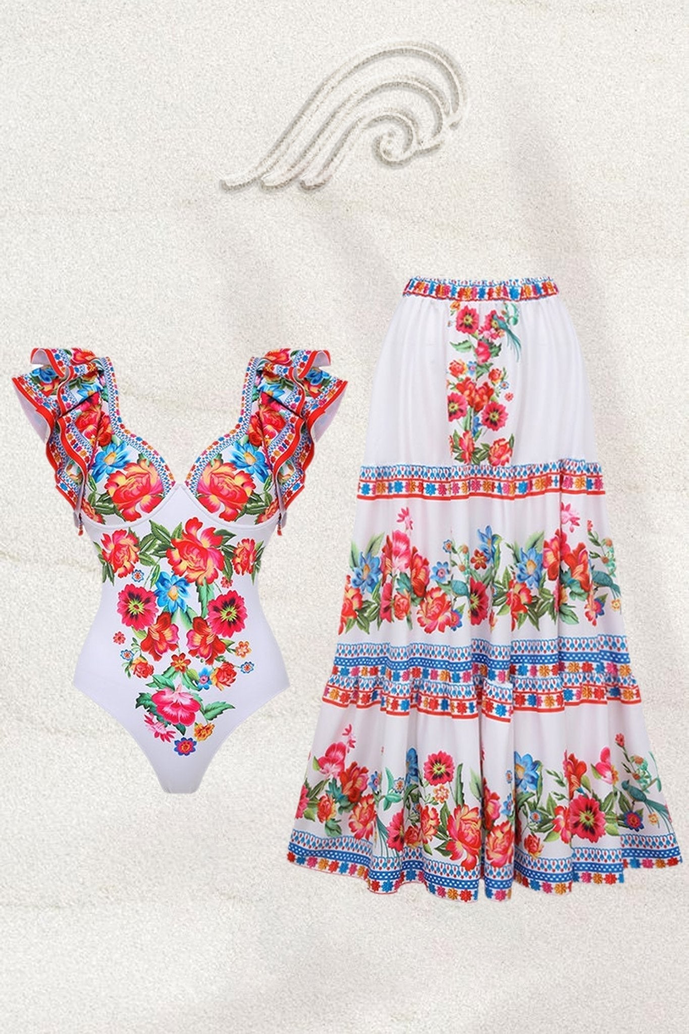 Ensemble de bain deux pièces à imprimé floral « Livia Vintage »