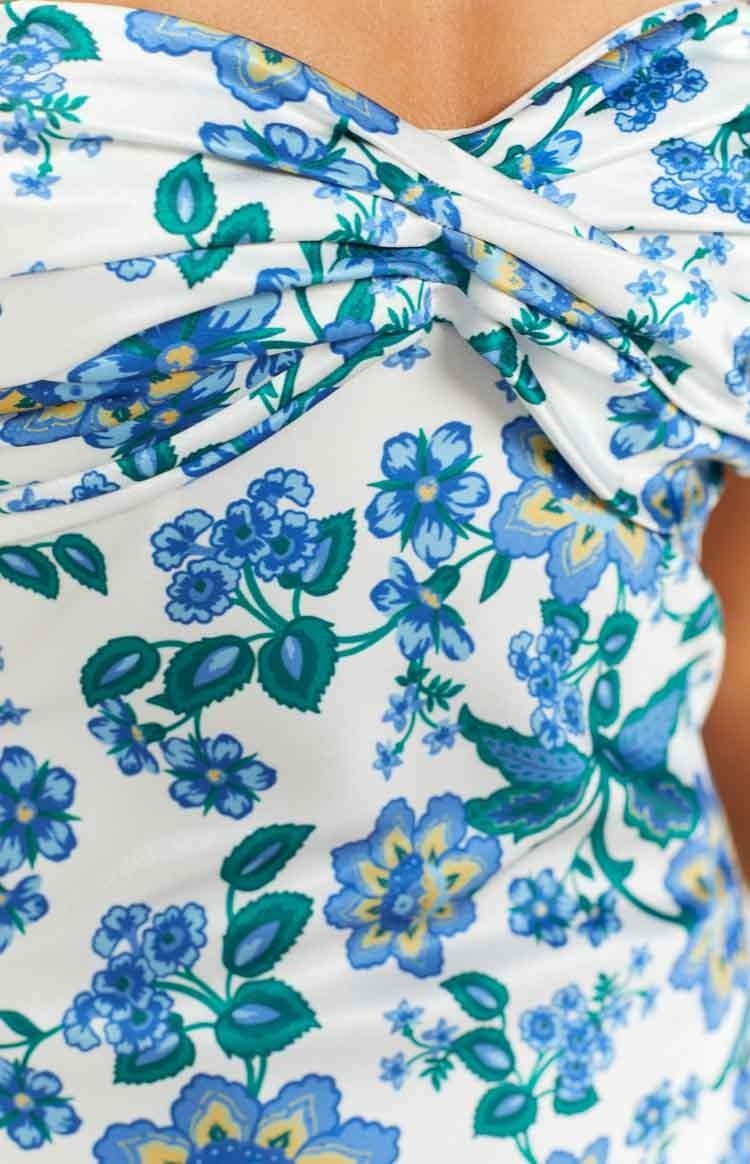 Robe tube longue imprimée avec détail nœud « Lorna »