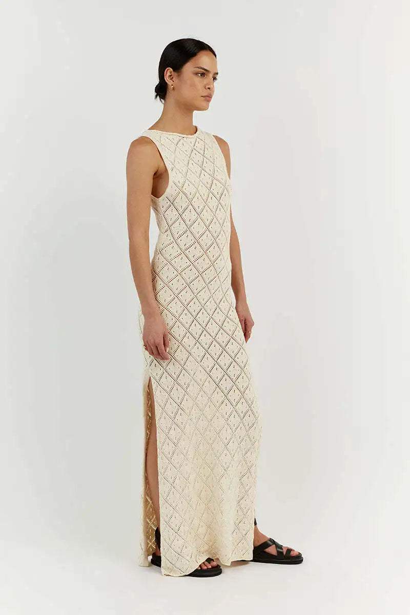 Lynn – Maxikleid aus Strick mit Schlitz