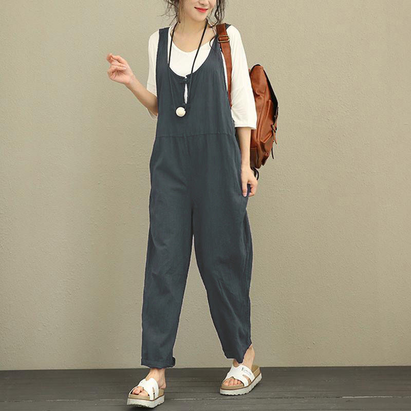 Combinaison décontractée et ample au look uni pour femme 