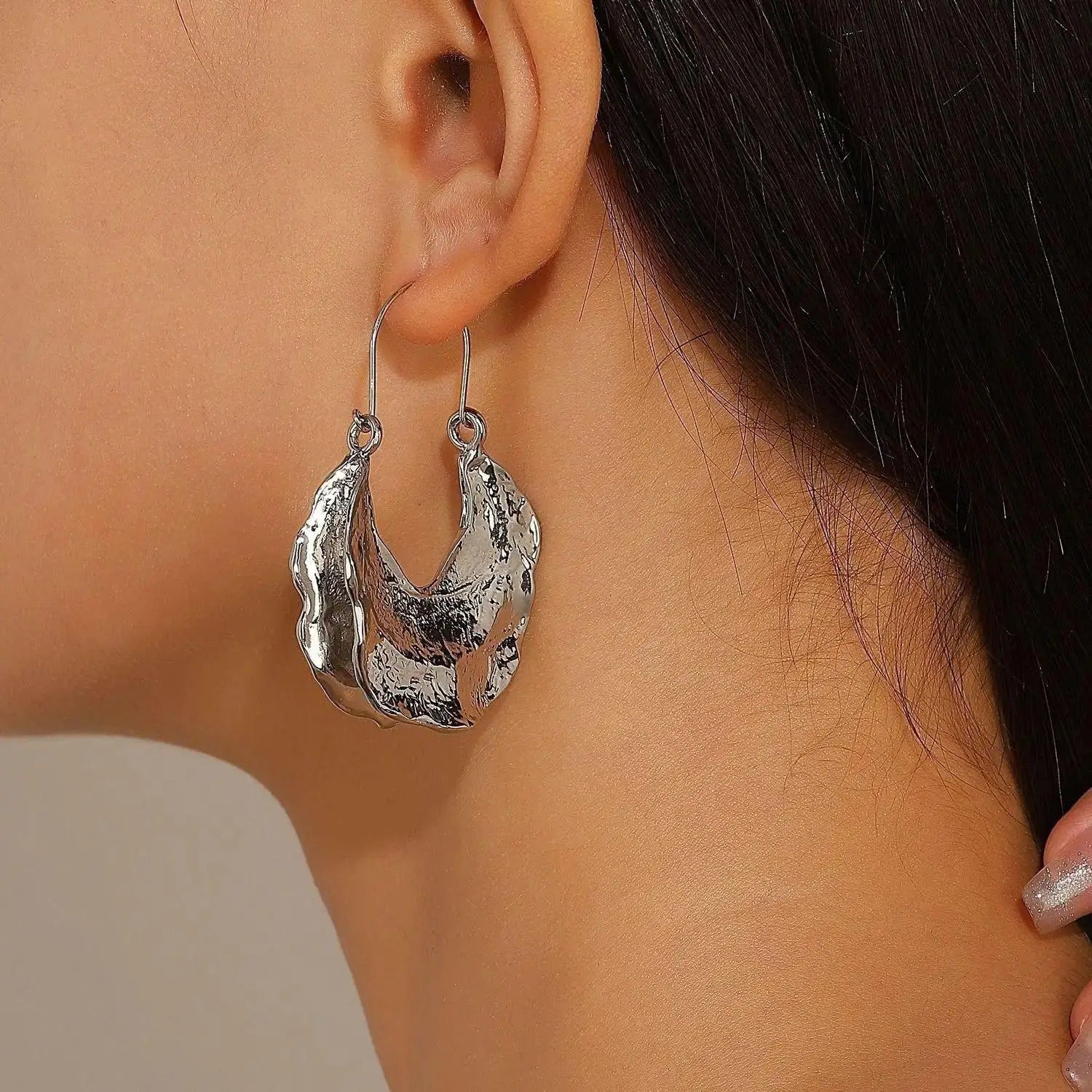 Micara - Argent texturé - Boucles d'oreilles