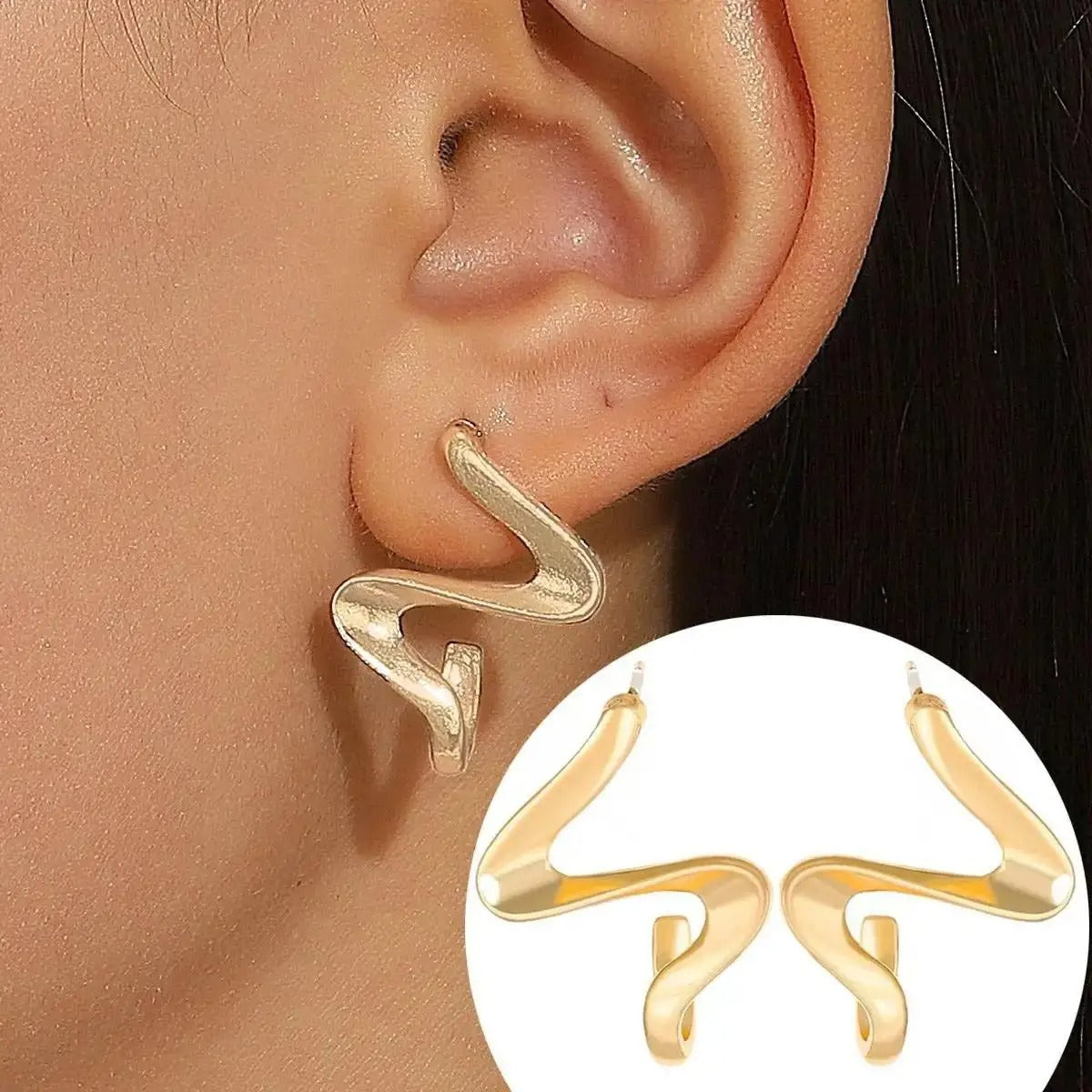 Micara - Gouttes en zigzag - boucles d'oreilles