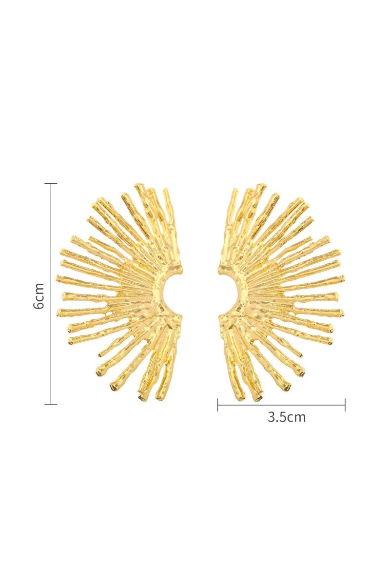 Boucles d'oreilles semi-circulaires en secteur métallique
