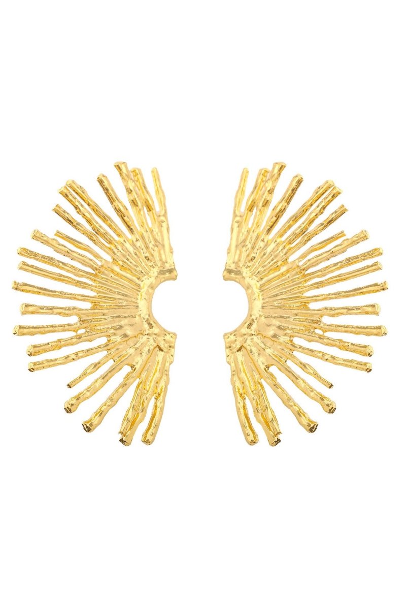 Boucles d'oreilles semi-circulaires en secteur métallique