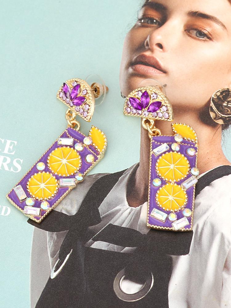 Boucles d'oreilles mocktail avec strass