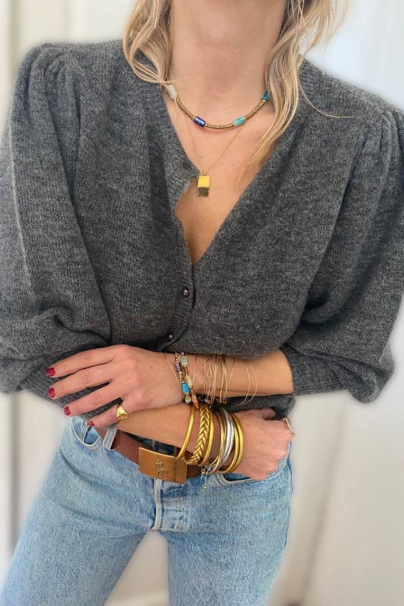 Collier Moira avec pierres aux couleurs contrastées