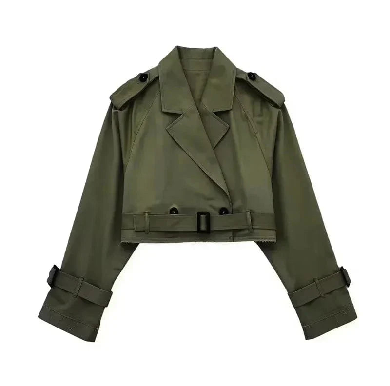 Gekürzter Trenchcoat mit Gürtel