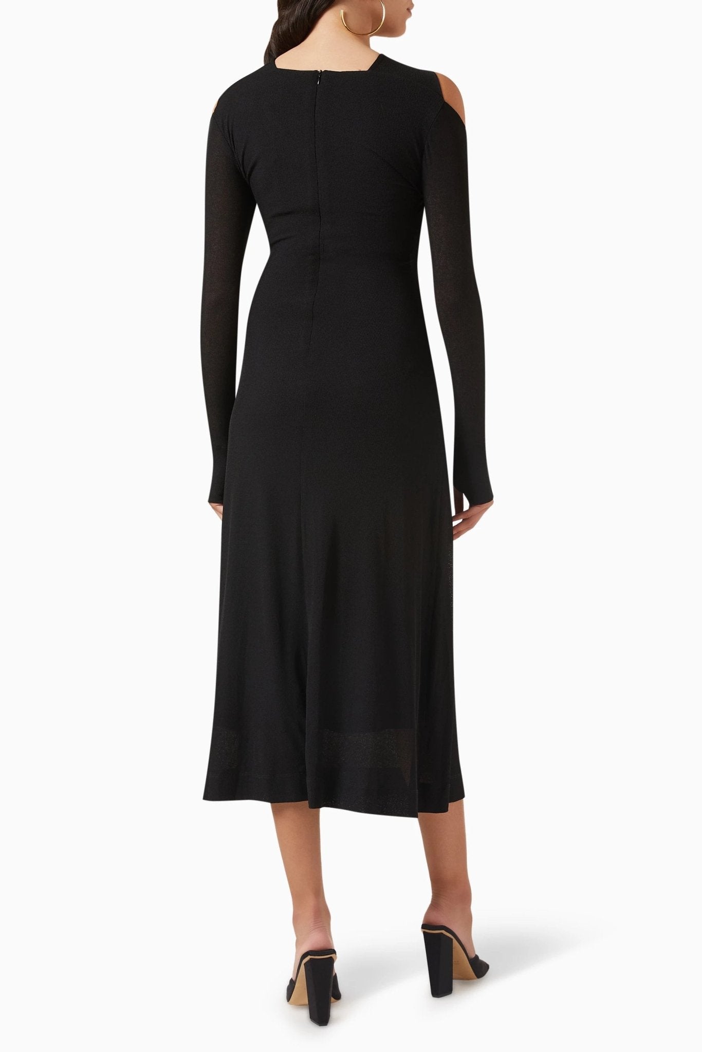 Nita Midi-Strickkleid mit Cut-outs und überkreuztem Oberteil