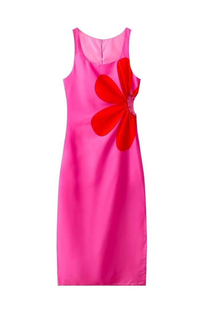 Ophelia – Midikleid mit Blumenmuster und Cut-outs