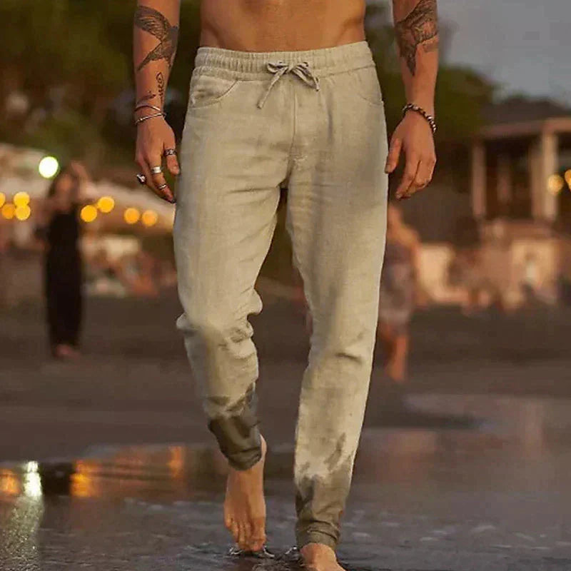 David – pantalon décontracté en lin pour homme