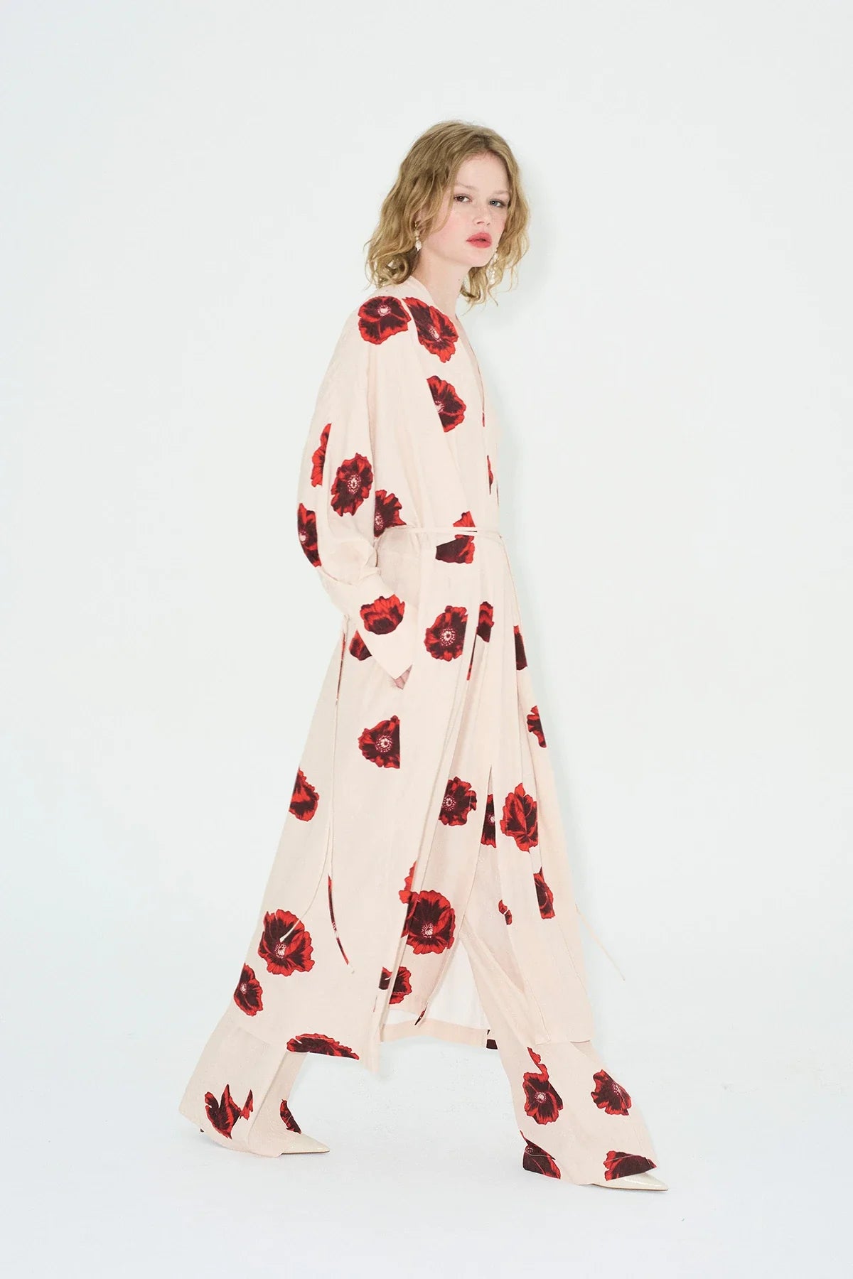 Robe Kimono Imprimé Sahara - Coquelicot