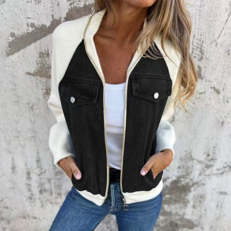 veste en jean zippée