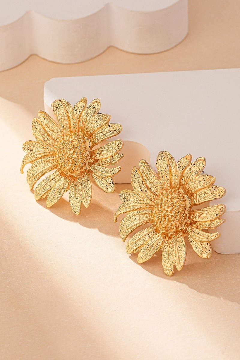 Boucles d'oreilles pendantes tournesol vintage