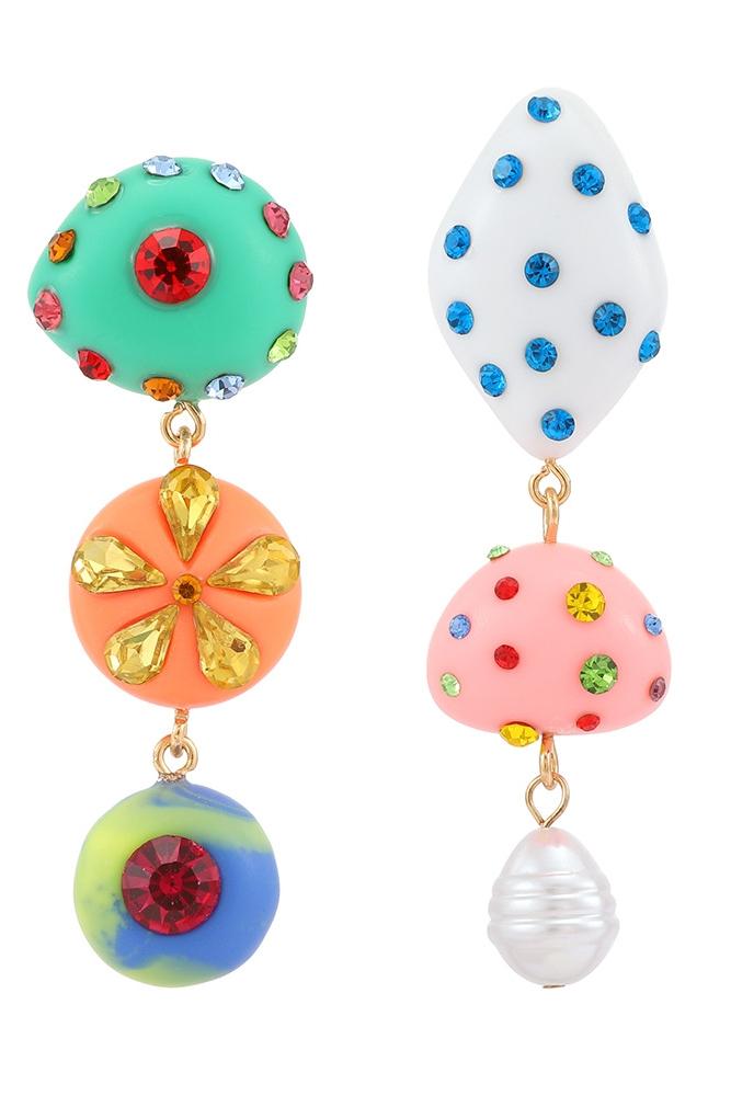 Boucles d'oreilles en strass colorés Wiola