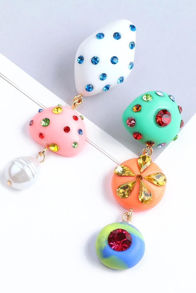 Boucles d'oreilles en strass colorés Wiola