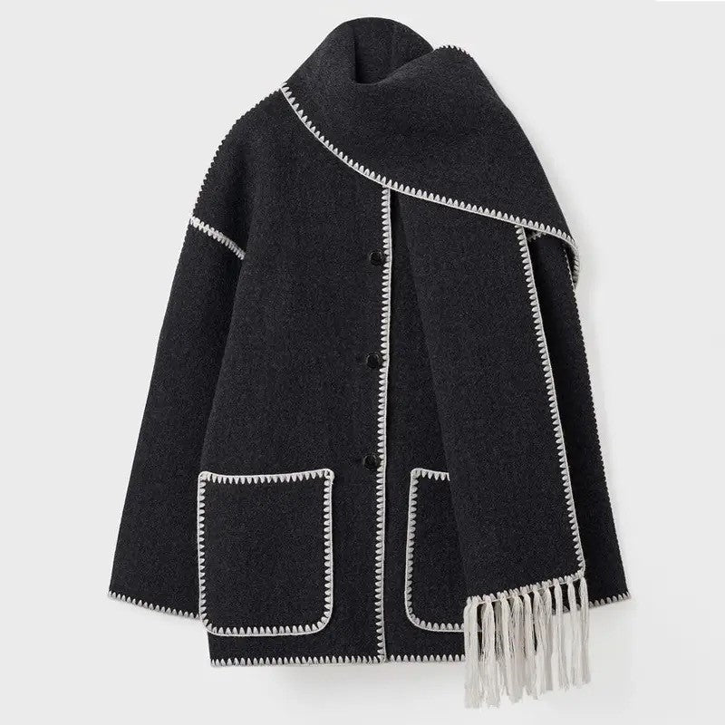 Yolande | Veste élégante pour femme avec écharpe