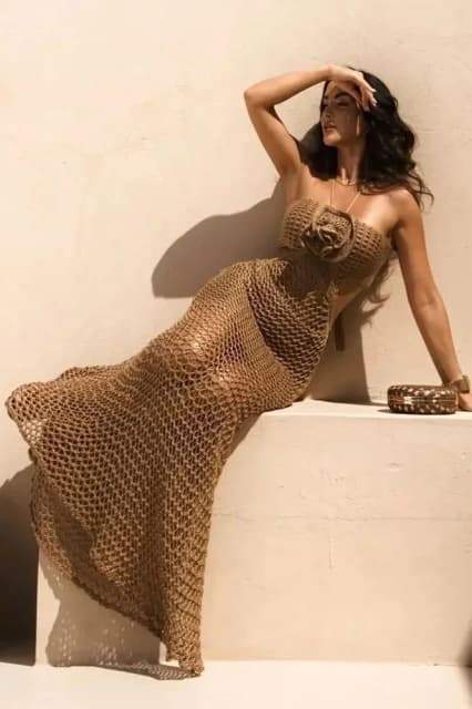 Robe longue dos nu au crochet Yedda