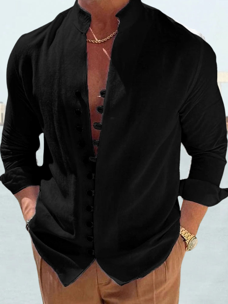 Vogue - Chemise en coton-lin fraîche et tendance
